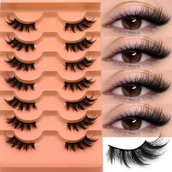 VELTRINAY Wispy Cat Eye Half Lashes – Natural 3D Volume